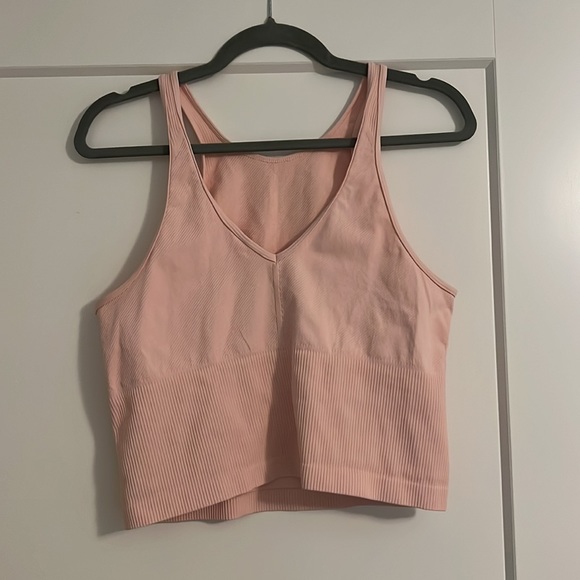 Pink Ribbed Women's Tank Top - Picture 4 of 4